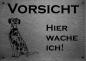 Preview: Edelstahl Warnschild Dalmatiner VORSICHT Hier wache ich!